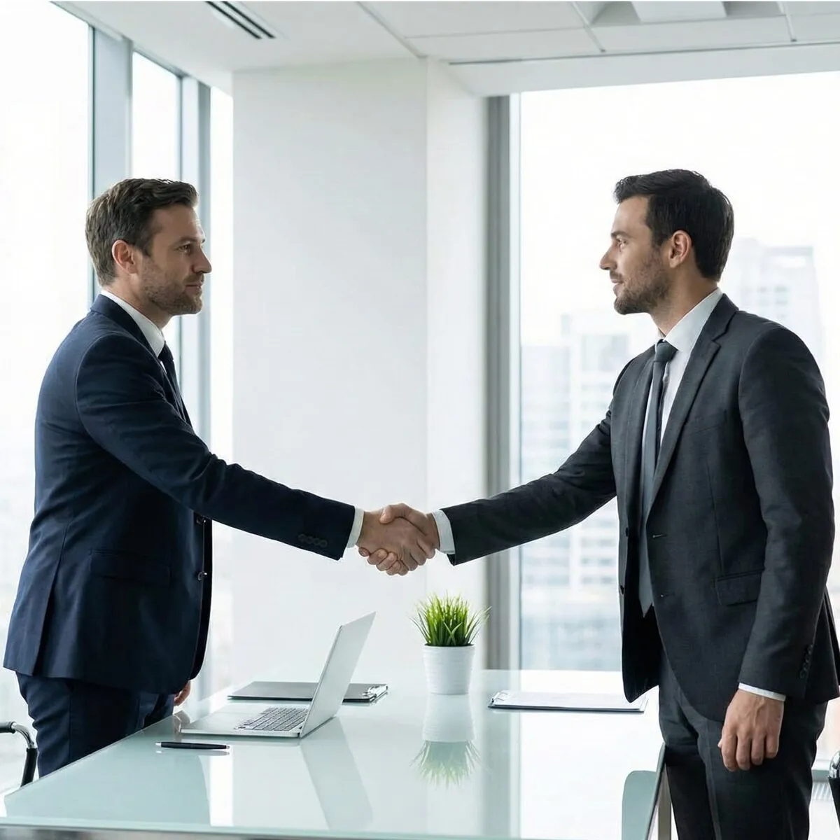 Strângere de mână la semnarea unui contract